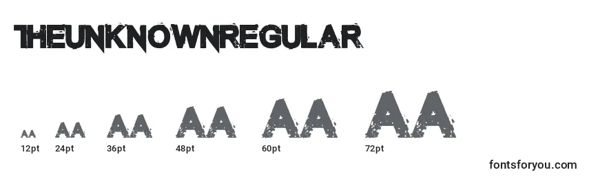 TheunknownRegular Font Sizes