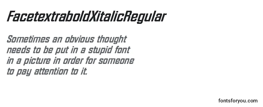 Шрифт FacetextraboldXitalicRegular