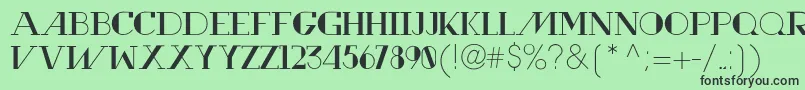 Fonte RewindTypeface – fontes pretas em um fundo verde