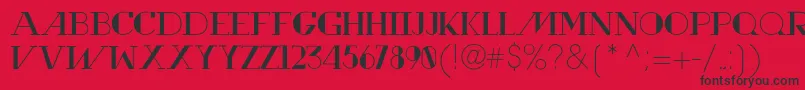 Fonte RewindTypeface – fontes pretas em um fundo vermelho