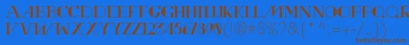 Fonte RewindTypeface – fontes marrons em um fundo azul