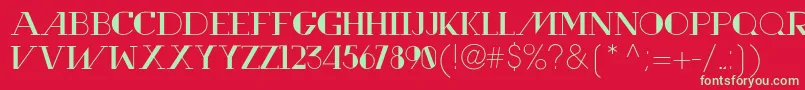 RewindTypeface Font – Green Fonts on Red Background