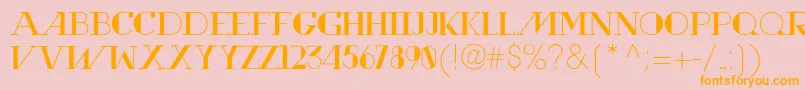 RewindTypeface-fontti – oranssit fontit vaaleanpunaisella taustalla