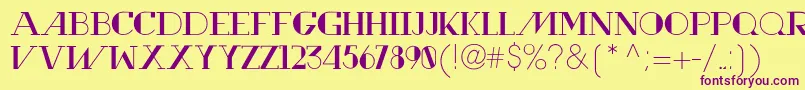 Fonte RewindTypeface – fontes roxas em um fundo amarelo