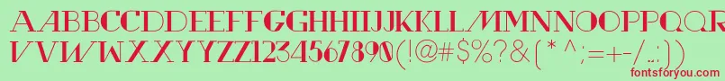 Czcionka RewindTypeface – czerwone czcionki na zielonym tle