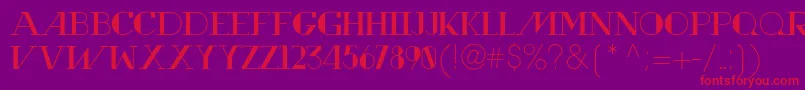 RewindTypeface Font – Red Fonts on Purple Background