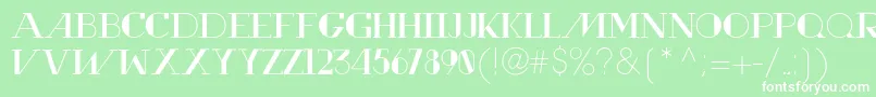 Fonte RewindTypeface – fontes brancas em um fundo verde