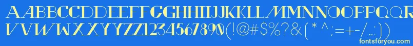 RewindTypeface Font – Yellow Fonts on Blue Background