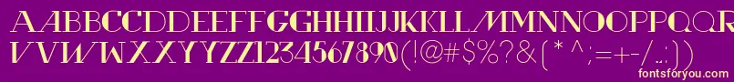 Fonte RewindTypeface – fontes amarelas em um fundo roxo