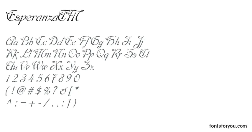 Fuente EsperanzaTM - alfabeto, números, caracteres especiales