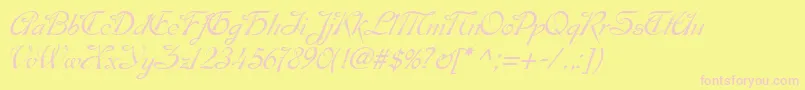 EsperanzaTM Font – Pink Fonts on Yellow Background