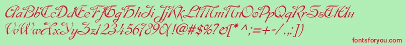 EsperanzaTM Font – Red Fonts on Green Background