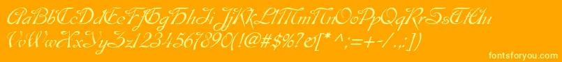 EsperanzaTM-Schriftart – Gelbe Schriften auf orangefarbenem Hintergrund