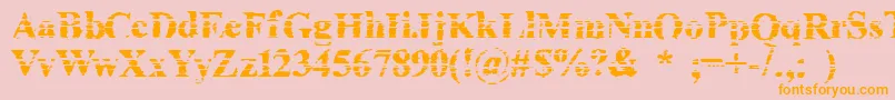 CheapInkKilledMyPrinter-Schriftart – Orangefarbene Schriften auf rosa Hintergrund