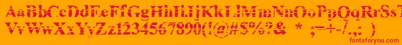 Weitere Informationen zur CheapInkKilledMyPrinter-Schriftart CheapInkKilledMyPrinter-Schriftart – Rote Schriften auf orangefarbenem Hintergrund