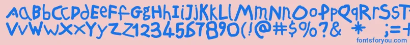 Freeschool Font – Blue Fonts on Pink Background