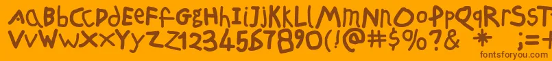 Freeschool Font – Brown Fonts on Orange Background