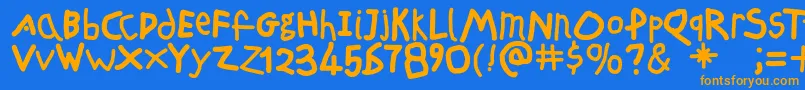 Freeschool Font – Orange Fonts on Blue Background