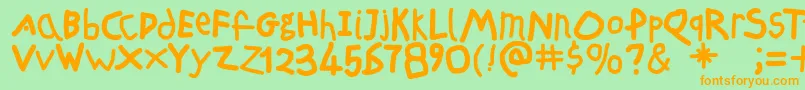 Freeschool Font – Orange Fonts on Green Background