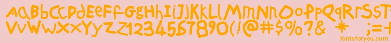 Freeschool Font – Orange Fonts on Pink Background