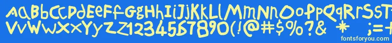 Freeschool Font – Yellow Fonts on Blue Background