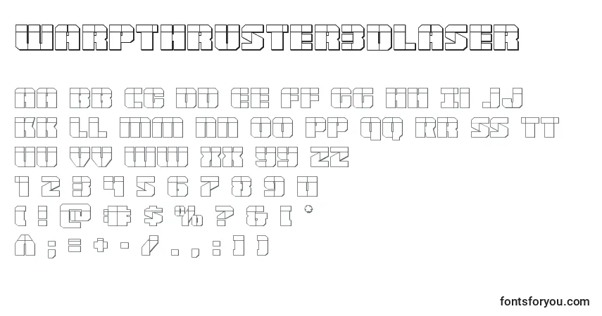 A fonte Warpthruster3Dlaser – alfabeto, números, caracteres especiais