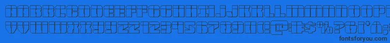 Warpthruster3Dlaser Font – Black Fonts on Blue Background