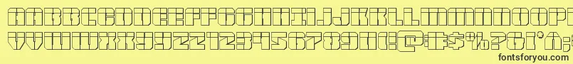 Warpthruster3Dlaser Font – Black Fonts on Yellow Background