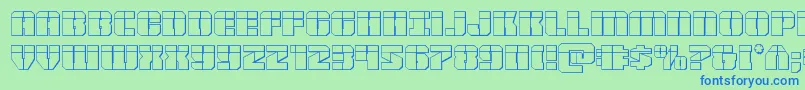 Warpthruster3Dlaser Font – Blue Fonts on Green Background