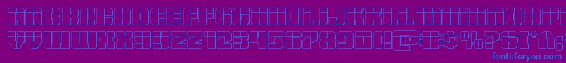 Warpthruster3Dlaser-Schriftart – Blaue Schriften auf violettem Hintergrund