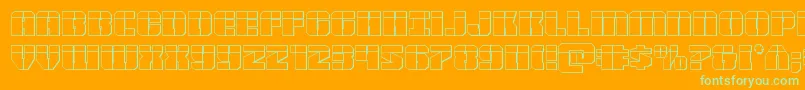 Warpthruster3Dlaser Font – Green Fonts on Orange Background