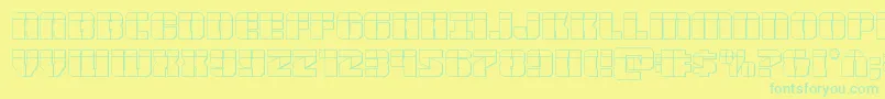 Warpthruster3Dlaser Font – Green Fonts on Yellow Background