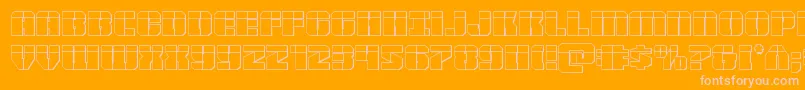 Warpthruster3Dlaser-Schriftart – Rosa Schriften auf orangefarbenem Hintergrund