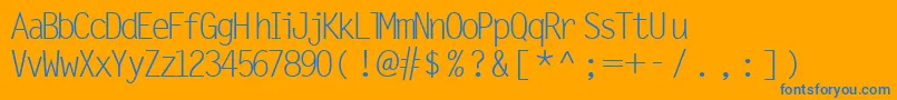 MicrofineSsiNormal Font – Blue Fonts on Orange Background