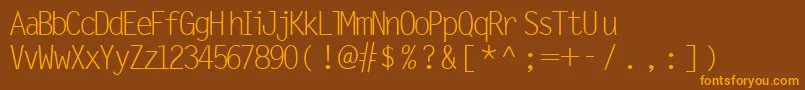 MicrofineSsiNormal Font – Orange Fonts on Brown Background