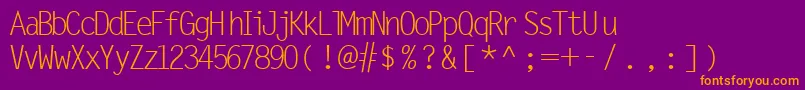 MicrofineSsiNormal Font – Orange Fonts on Purple Background