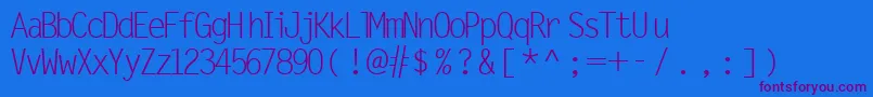 MicrofineSsiNormal Font – Purple Fonts on Blue Background