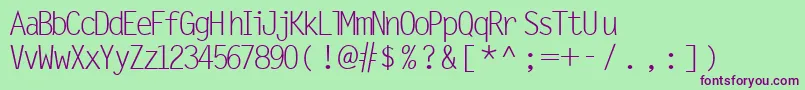 MicrofineSsiNormal Font – Purple Fonts on Green Background