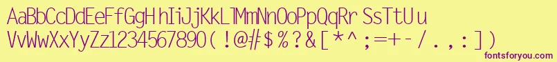 MicrofineSsiNormal Font – Purple Fonts on Yellow Background