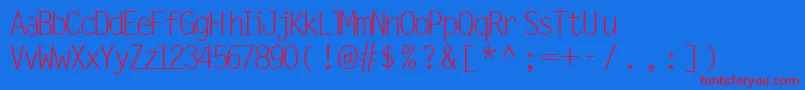 MicrofineSsiNormal Font – Red Fonts on Blue Background