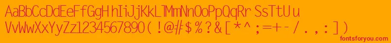 MicrofineSsiNormal Font – Red Fonts on Orange Background