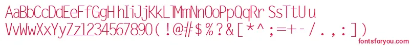 MicrofineSsiNormal Font – Red Fonts on White Background