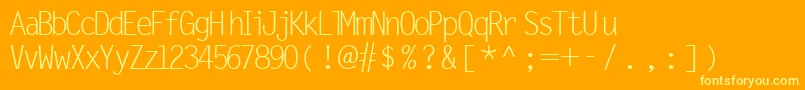 MicrofineSsiNormal Font – Yellow Fonts on Orange Background