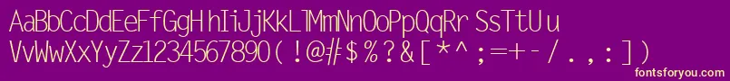 fuente MicrofineSsiNormal – Fuentes Amarillas Sobre Fondo Morado