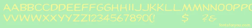 Dupuyex Font – Yellow Fonts on Green Background