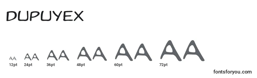 Dupuyex Font Sizes