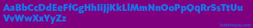 Fabersanspro95reduced-Schriftart – Blaue Schriften auf violettem Hintergrund