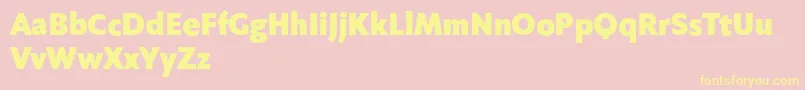 Fabersanspro95reduced-Schriftart – Gelbe Schriften auf rosa Hintergrund