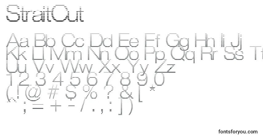 Schriftart StraitCut – Alphabet, Zahlen, spezielle Symbole