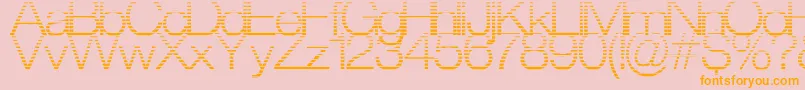 StraitCut-Schriftart – Orangefarbene Schriften auf rosa Hintergrund